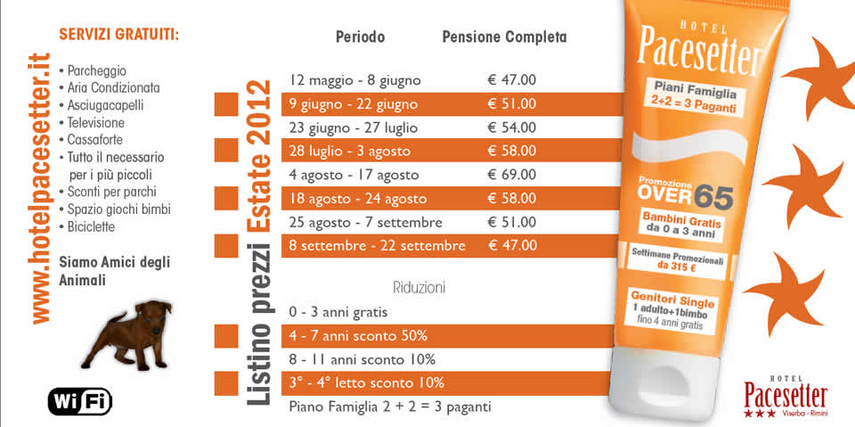 listino 2012 hotel pacesetter