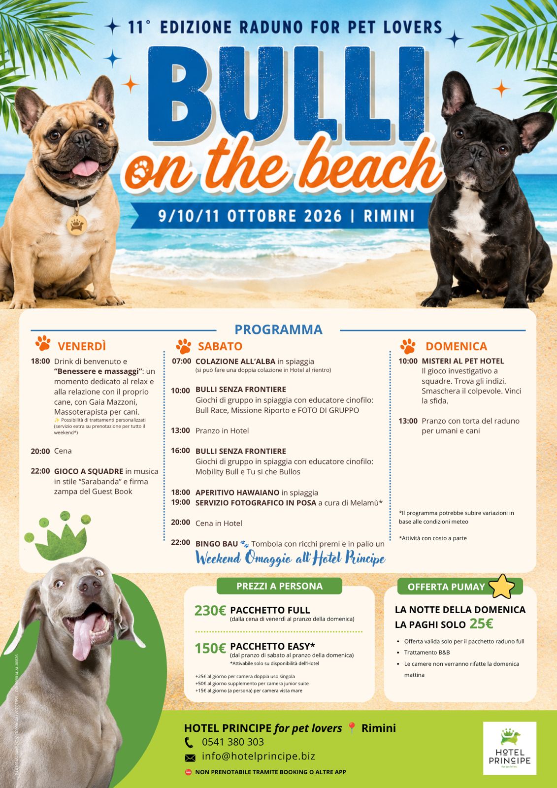 🐶 Raduno Bulldog Francesi 9–11 Ottobre 2026: programma disponibile — principe