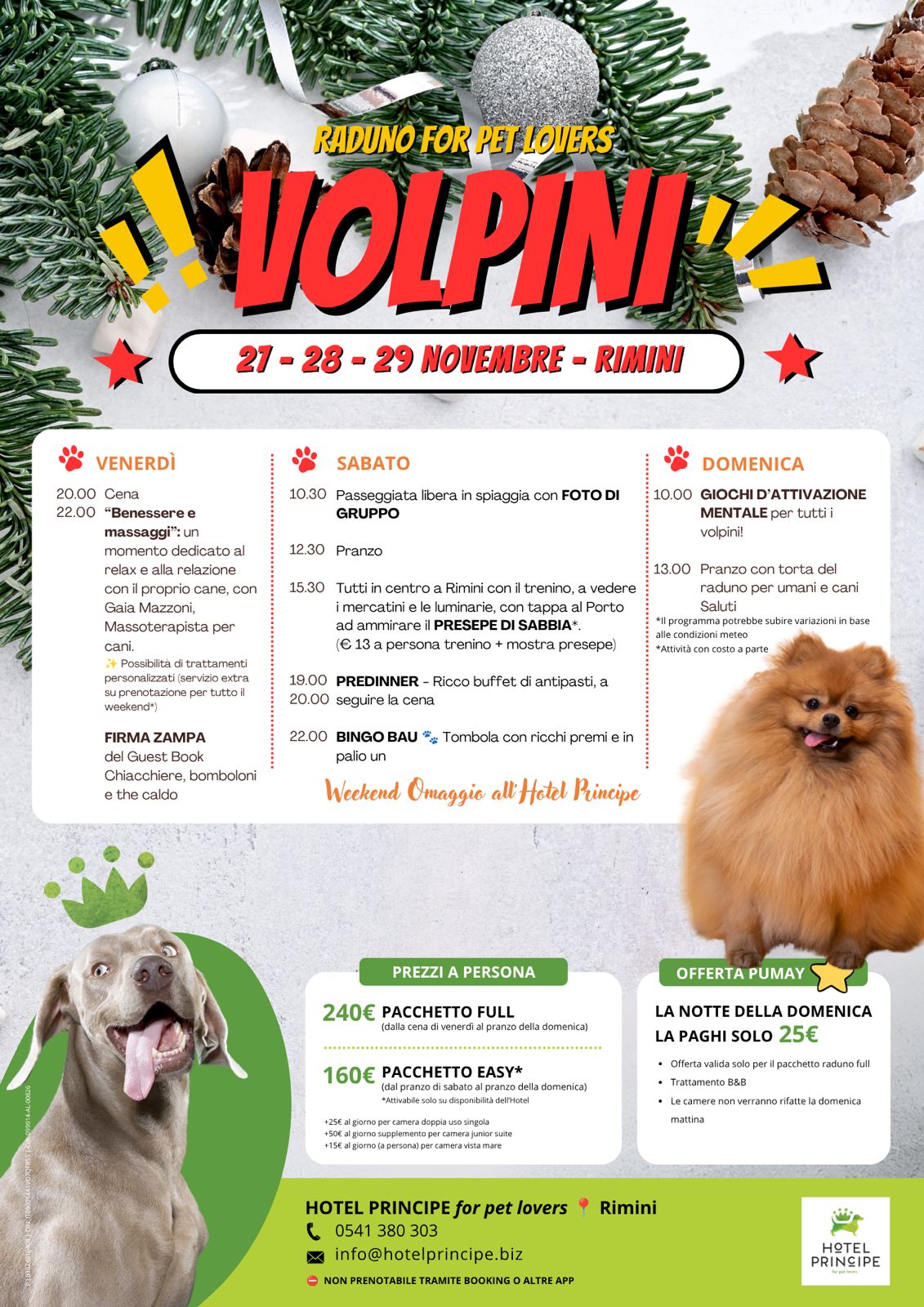 🐾 Raduno Volpini Pomerania: programma disponibile, 27–29 novembre 2026 — principe